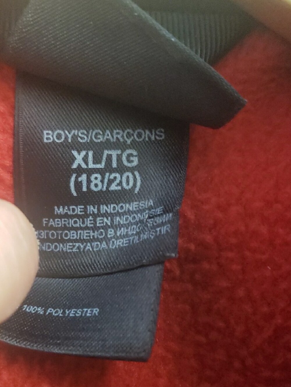 The North Face Boys XL/TG Red and Black Fleece Utility Jacket - Picture 9 of 10